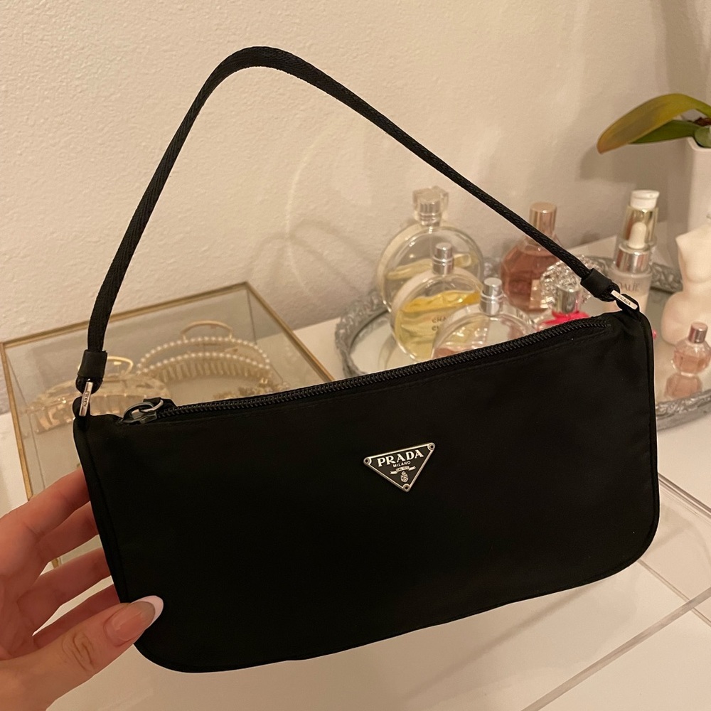 AUTHENTIC PRADA 
Pochette Shoulder Bag Tessuto Small
